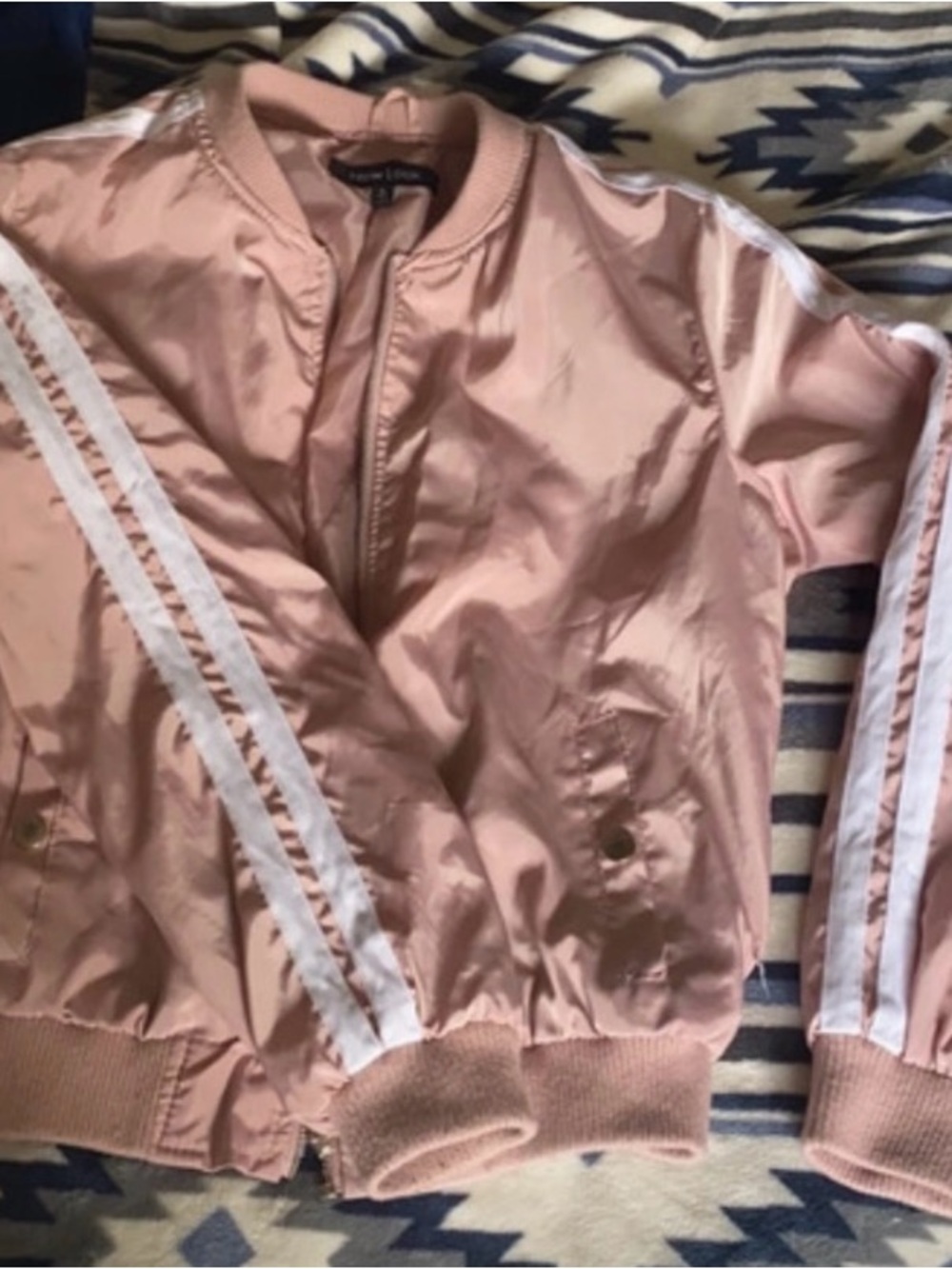 Blush Pink Satin Bomber Jacket